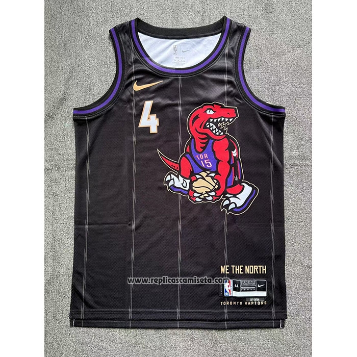 Camiseta Toronto Raptors Scottie Barnes #4 Ciudad 2024-25 Negro